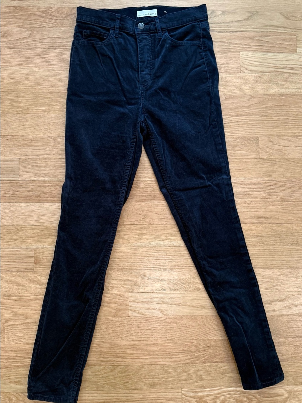 LOFT Navy Corduroy High-Rise Skinny Pants